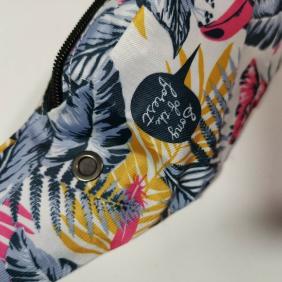 Retro 80s Hawaiian Tropical Canvas Fanny Pack nwt - Picture 2 of 4